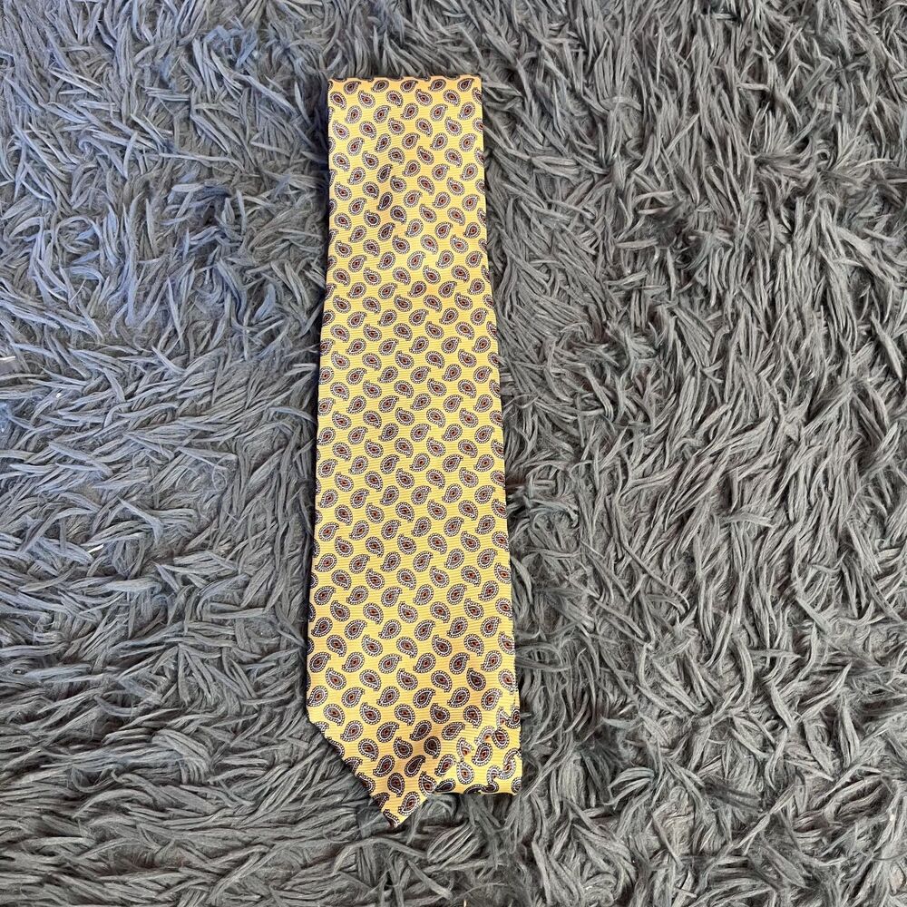 Vintage Robert Talbott Yellow Paisley Silk Tie